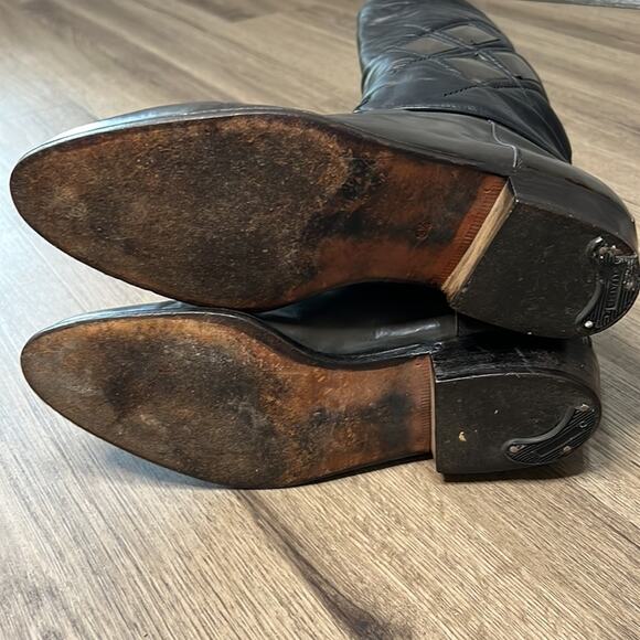 Vintage 1960s Womens MOD Stitched Leather Boots Size 9.5 - Picture 6 of 7